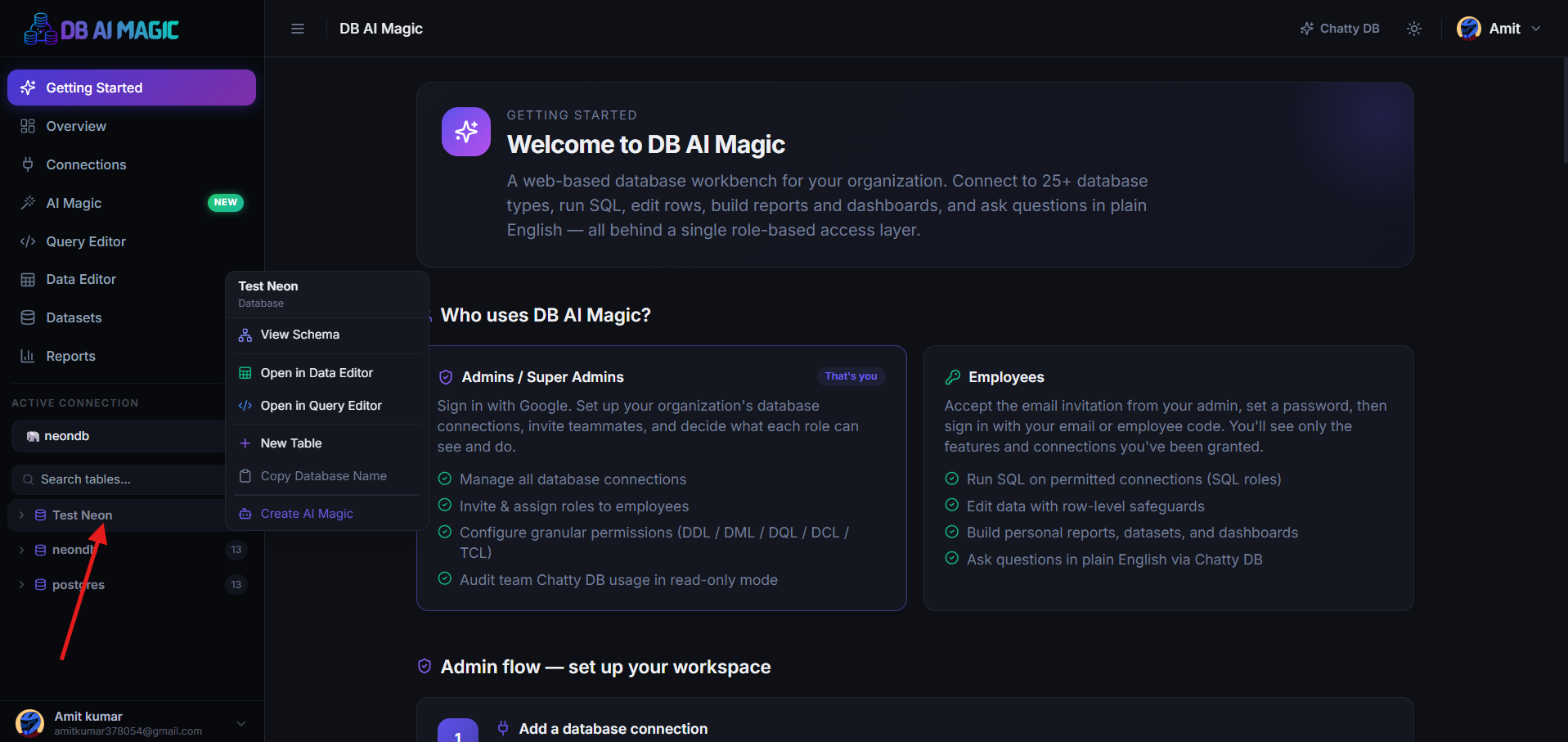 A report in view mode — header, filters, widget grid.
